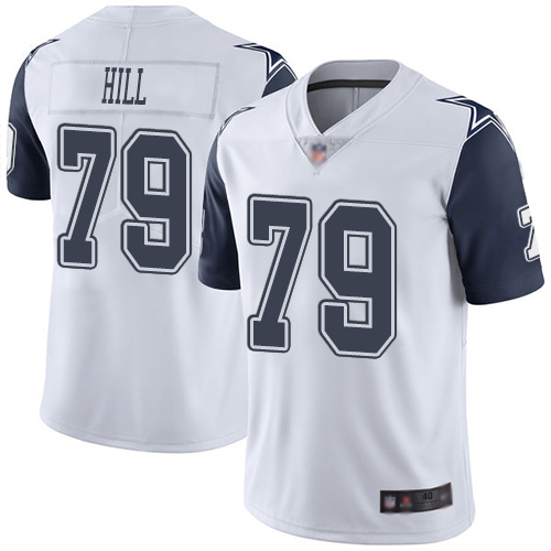 Men Dallas Cowboys Limited White Trysten Hill 79 Rush Vapor Untouchable NFL Jersey